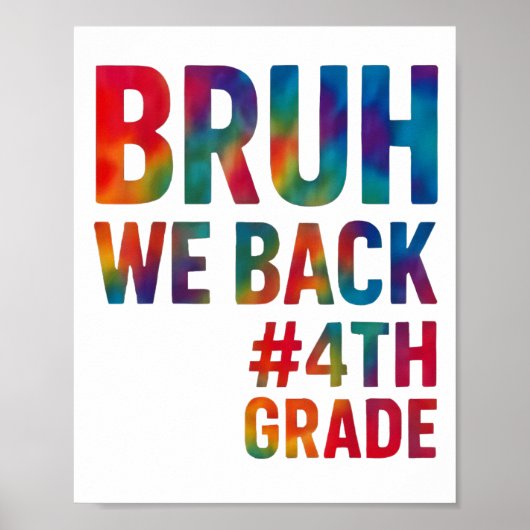 Poster Bruh Nous Retour 4e Année Premier Jour D'Éclairage (Devant)