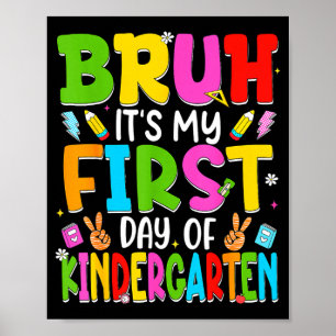 Poster Bruh premier jour de la maternelle enseignants rét