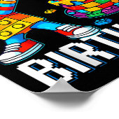 Poster Bruh Son Anniversaire Maître Constructeur Blocs (Coin)