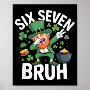 Poster Bruh st patricks day six seven lutin mème 67