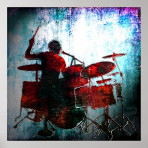 Poster Bruit de batteur de couleur, Copyright Karen J