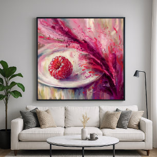 Poster Brûlage de framboise - Art élégant de la vie morte