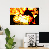 Poster brûlé. (Bureau à domicile)