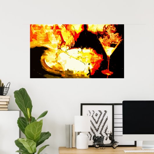 Poster brûlé. (Bureau à domicile)