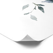 Poster Brûlé Orange bleu marine Floral Mariage Bienvenue (Coin)