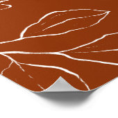 Poster Brûlé Orange Botanique Baby shower Floral Bienvenu (Coin)