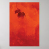 Poster Brûlé Orange Persimmon Feuilles Abtract Automne (Devant)