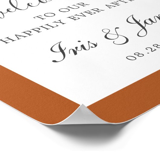 Poster Brûlé Orange rouille Floral Arch Mariage de automn (Coin)