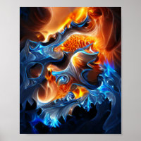 Brûler le feu et la spirale glaciaire art fractal