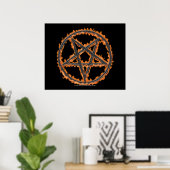 Poster Brûler le pentagramme inversé (Bureau à domicile)