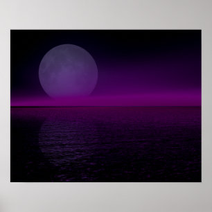 Poster Brume de rose de hausse de lune renversée