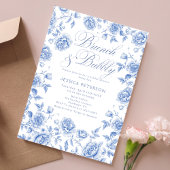 Poster Brunch Bubbly Fête des mariées bleue chic Bienvenu