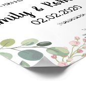 Poster Brunch de feuille d'aquarelle Mariage de feuillage (Coin)