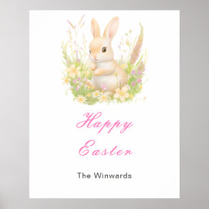 Poster Brunch de Pâques Lapin de Printemps