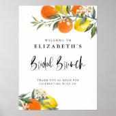 Poster Brunch nuptial d'été avec citrons et oranges botan (Devant)