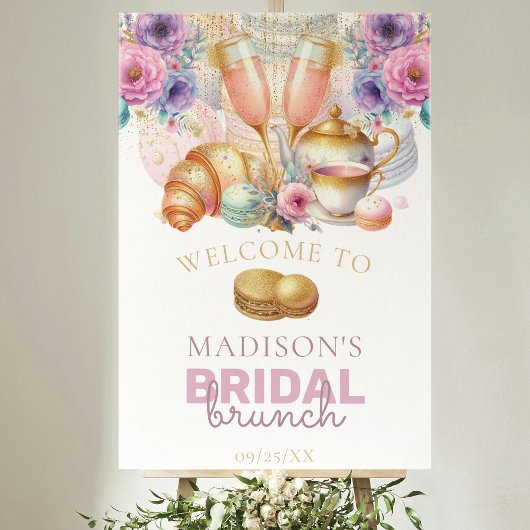 Poster Brunch nuptial Pastel Rose Gold Custom Welcome