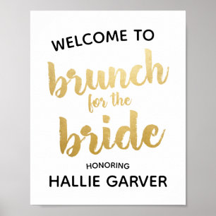 Poster Brunch pour le signe Wedding shower de la mariée