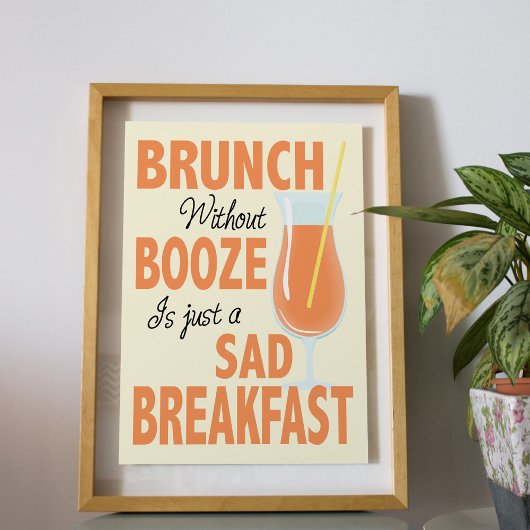 Poster Brunch Sans Booze est une cuisine de petit déjeune