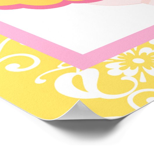 Poster Brunette Ballerina & Yellow Damask (Coin)