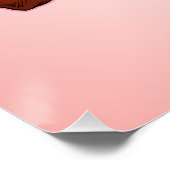 Poster Brunette en lingerie avec illustration Rose (Coin)