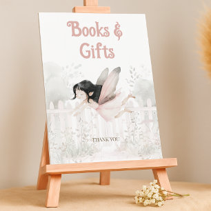 Poster Brunette Fairy Books for Baby Table Sign