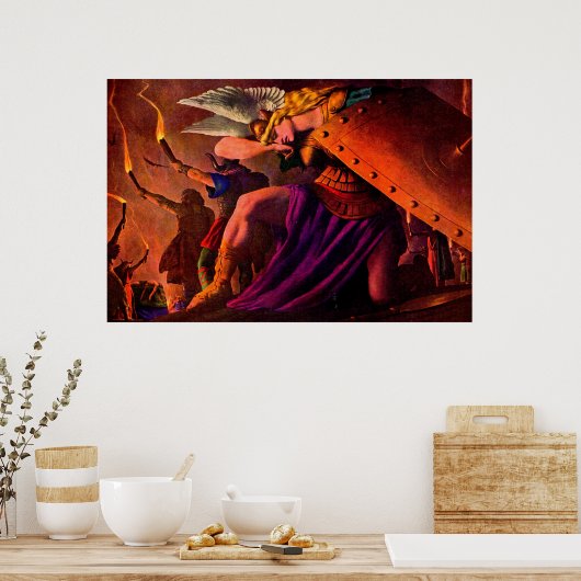 Poster Brunhilde Weeps à Sigfried's Funeral Pyre (Cuisine)