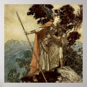 Poster Brunnhilde Valkerie Maiden par Arthur Rackham