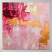 Poster Brush artistique touche or et rose (Devant)