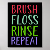 Poster Brush, Floss, Rince, Repeat (Devant)