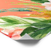 Poster Brush Script Tropical Coral Floral Beach House (Coin)
