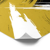 Poster Brush stries en moutarde jaune et blanc (Coin)