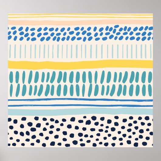 Poster Brush Strokes : Abstrait Fun sans couture (Devant)