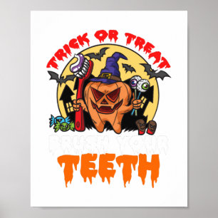Poster Brush Your Teeth Funny Dental Hygiène Pun
