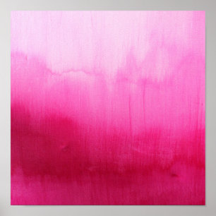 Poster Brushtrokes fuchsia modernes de peinture