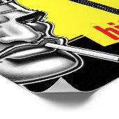 Poster Brutes In Boots™/Bot de moto/Jaune (Coin)