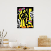 Poster Brutes In Boots™/Bot de moto/Jaune (Cuisine)