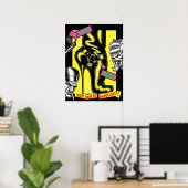 Poster Brutes In Boots™/Bot de moto/Jaune (Bureau à domicile)