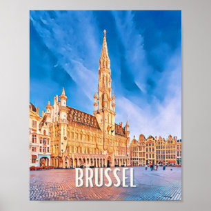 Poster Bruxelles Belgique Photo Vintage