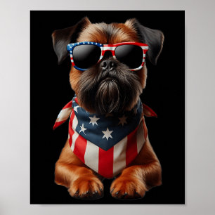 Poster Bruxelles Griffon 4 juillet Américain Indépendant