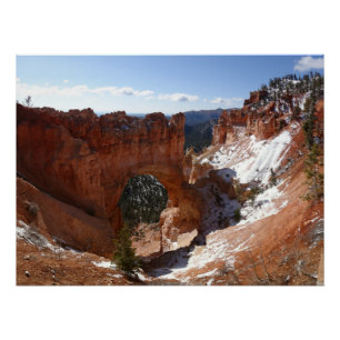 Poster Bryce Canyon Pont naturel Paysage neigeux Photo