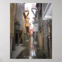 Poster : Bryggen Walkway, Bergen, Norvège