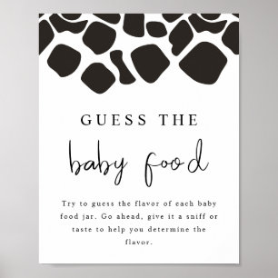 Poster BRYNDLE Modern Cow Imprimer Guess the Baby Food Ga