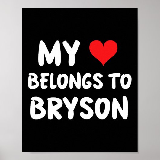 Poster Bryson - Mon cœur appartient à Bryson - Amour (Devant)