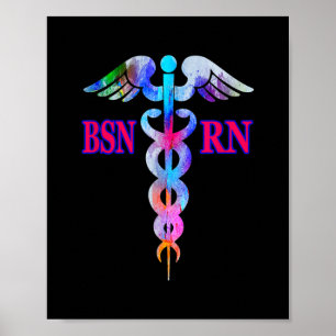 Poster BSN Infirmière inscrite RN Caduceus Infirmière Emb