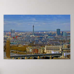 Poster BT Tower London Skyline Cityscape Angleterre Royau