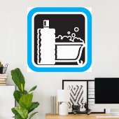 Poster Bubble Bath Icon Relaxing Bathroom Spa