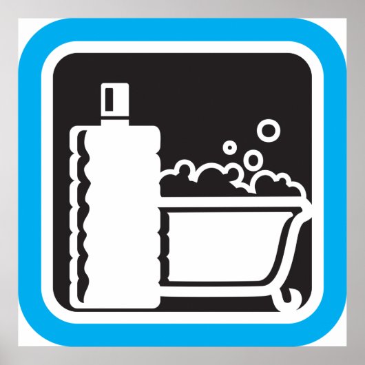 Poster Bubble Bath Icon Relaxing Bathroom Spa (Devant)