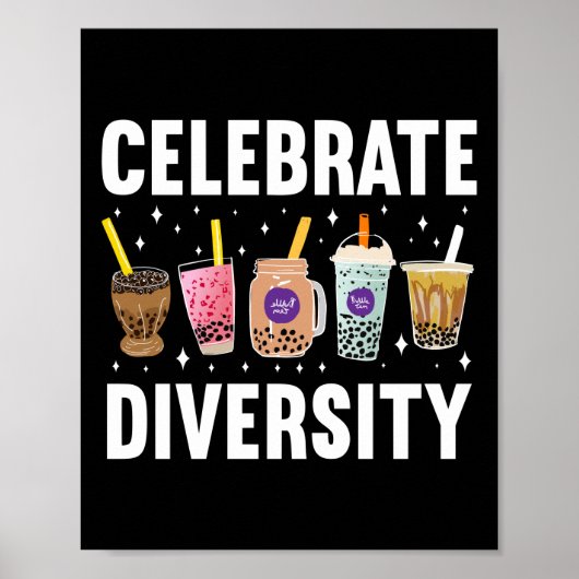 Poster Bubble Boba Tea Celebrate Diversity Lgbt Pride (Devant)