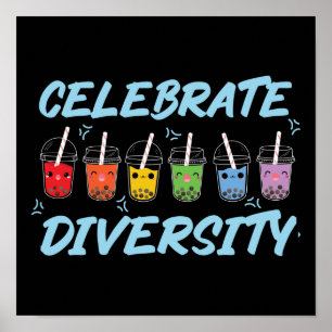Poster Bubble Boba Tea Celebrate Diversity LGBT Pride