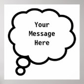 Poster Bubble de pensée, YourMessageHere (Devant)
